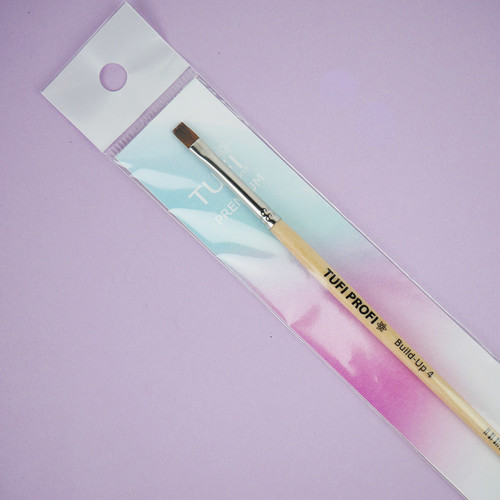 Кисть для геля TUFI profi PREMIUM Build-Up плоская №4 (120837) - Фото №3