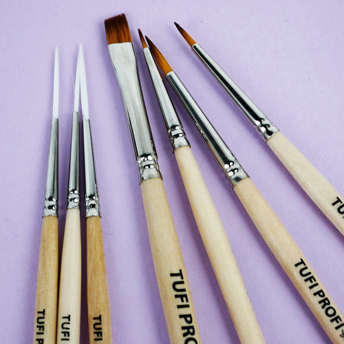 Кисть для геля TUFI profi PREMIUM Build-Up плоская №4 (120837) - Фото №5