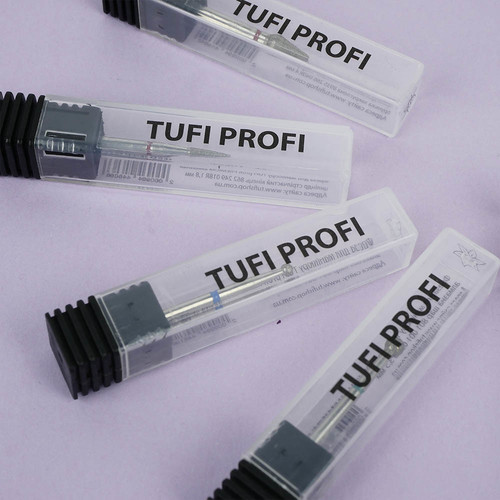 Frez do paznokci TUFI profi PREMIUM diamentowy niebieski płomień 2.5 mm (0132353) - Фото №3