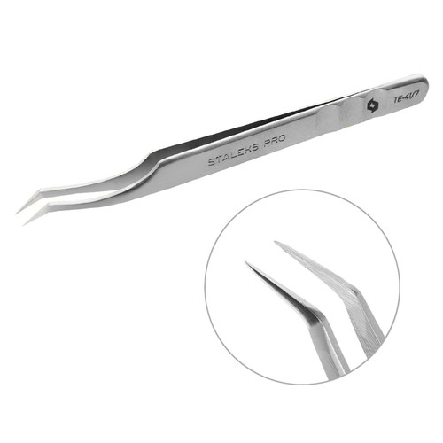 Pęseta do rzęs Staleks Pro EXPERT 41 TYPE 7 (w kształcie litery L, 30') - Фото №1