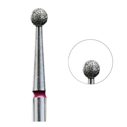 Frez do paznokci diamentowy Staleks Pro kulka 2,7 mm czerwony