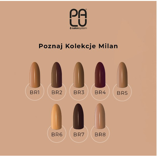 Lakier hybrydowy PALU Milan BR6 jasny brąz 11 ml - Фото №2