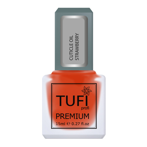 Масло для кутикулы TUFI profi PREMIUM с кисточкой клубника 15 мл - Фото №1