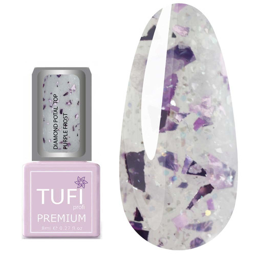 Топ TUFI profi PREMIUM Diamond Potal Top c поталью и шиммером лиловый иней 8 мл (0227050)