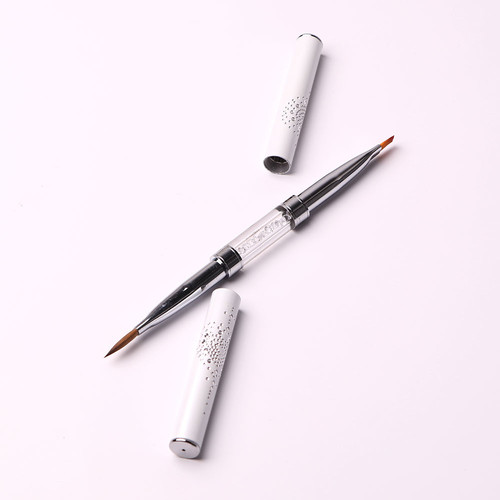 Кисть для акрила KOMILFO Double Acrylic 6 (Колонок)/Gel flat 6 (Нейлон) - Фото №4