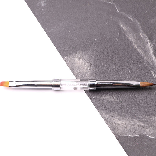 Кисть для акрила KOMILFO Double Acrylic 6 (Колонок)/Gel flat 6 (Нейлон) - Фото №5