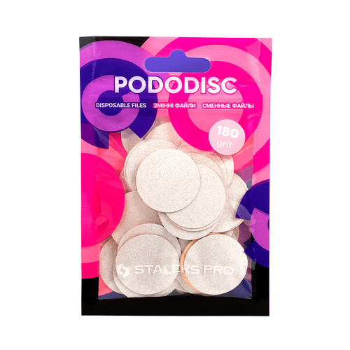 Papierki wymienne Staleks Pro PODODISC L Biale 180 grit (50 szt) (PDF-25-180w) - Фото №1
