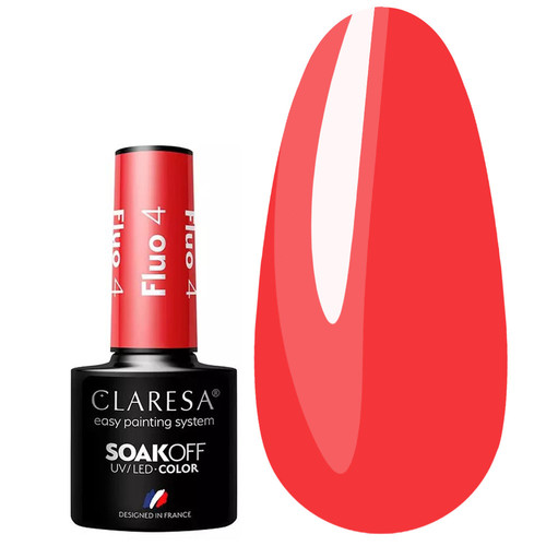 Gel polish Claresa FLUO 4 scarlet 5 g - Фото №1