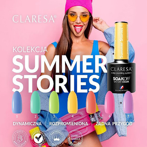 Лак гибридный для ногтей Claresa SUMMER STORIES 2 бирюзовый 5 г - Фото №3
