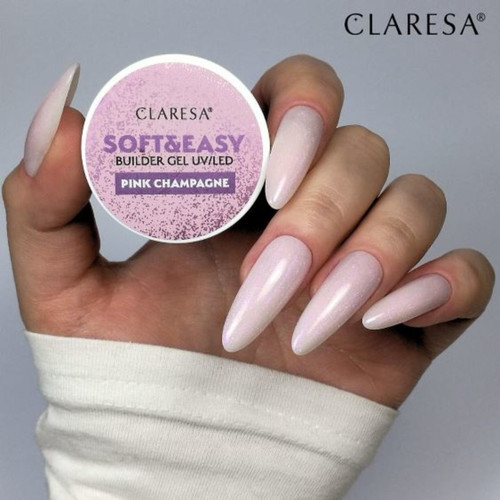 Builder gel Claresa SOFT&EASY BUILDER GEL PINK CHAMPAGNE 45G - Фото №3