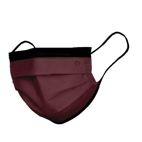 Maska medyczna Opharm bordowa 50 szt - Фото №1
