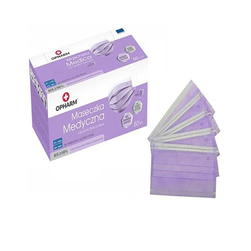 Maska medyczna Opharm fioletowa 50 szt - Фото №2
