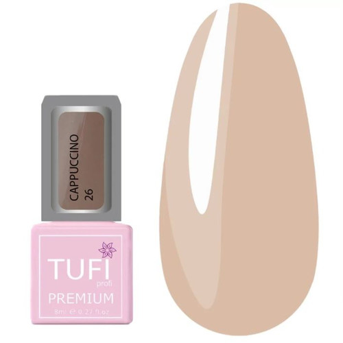 Lakier hybrydowy TUFI profi PREMIUM Cappuccino 26 krem ​​z brokatem 8ml (0283797) - Фото №1