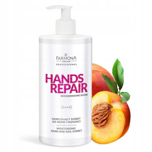 Moisturizing sorbet for hands Farmona Hands Repair peach 500 ml - Фото №2