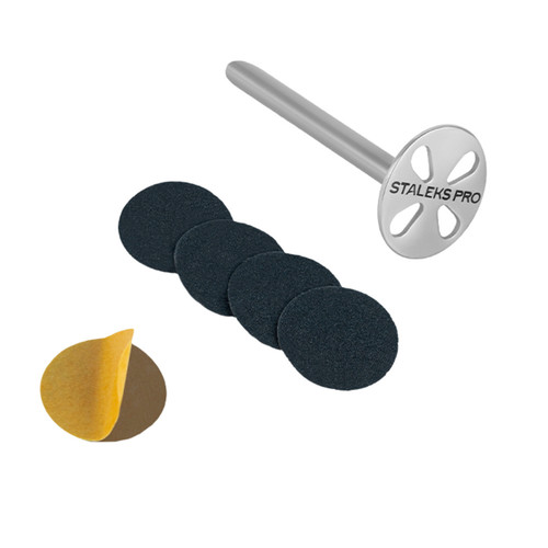 Диск педикюрный удлиненный PODODISC STALEKS PRO XS в комплекте с изменяемым файлом 180 грит 5 шт 10 мм