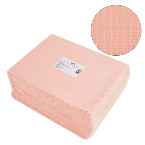 Maty papierowe do manicure TUFI profi PREMIUM jednorazowe laminowane odporne na wilgoć brzoskwiniowe 40x32 cm 50 szt. - Фото №1