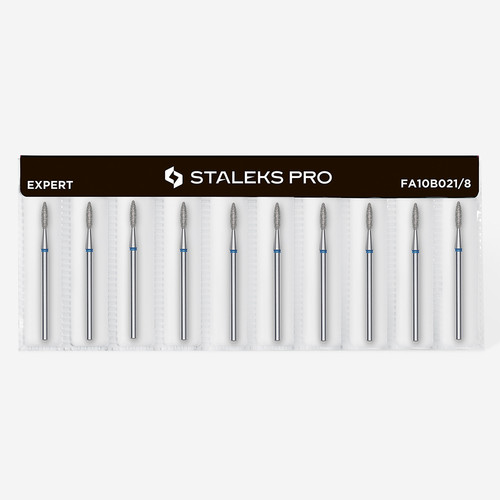 Frez do paznokci diamentowy Staleks płomyk niebieski średnica 2,1 mm / część pracująca 8 mm (wielokrotność 10) - Фото №3