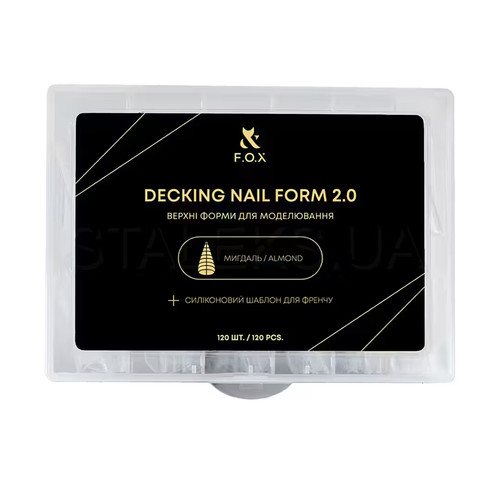 Górne formy do przedłużania paznokci  FOX Dual form 2.0 (Decking Nail form)migdałowy 120 szt