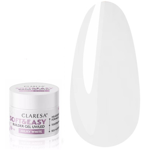 Builder gel Claresa SOFT&EASY BUILDER GEL MILKY WHITE 90g - Фото №1