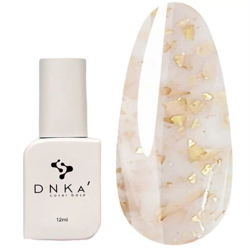 Baza hybrydowa DNKa Cover №011 mleczna z kawałkami płatków złota 12 ml