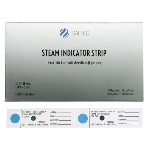 Paski do kontroli sterylizacji parowej Saltec klasa IV 2x200 szt
