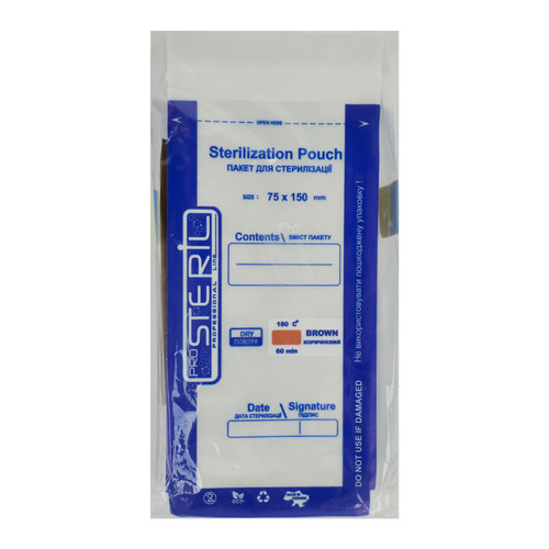 Worek Kraft PROSTERIL do sterylizacji parowej 75x150 mm przezroczysty w zestawie 100szt - Фото №1