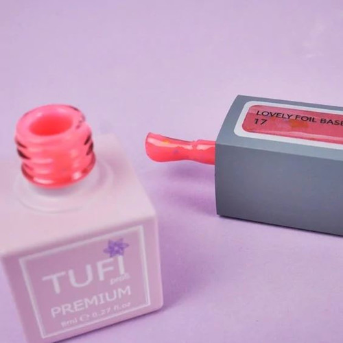 База TUFI profi PREMIUM Lovely Foil Base с фольгой 17 розовое облако 8 мл - Фото №3