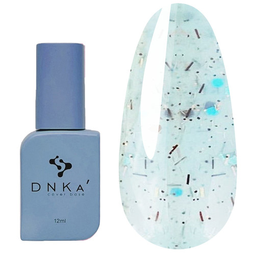 Baza hybrydowa DNKa Cover №0060 Wspaniały mlecznoniebieski z czerwonymi i niebieskimi płatkami 12 ml