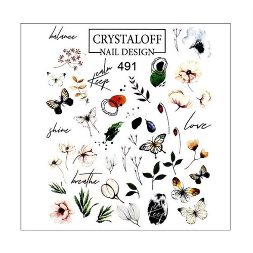 Slider design Crystaloff Nail Design 491 flowers