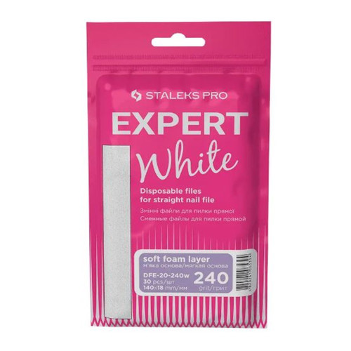 Набор белых сменных насадок для прямой пилки (на мягкой основе) EXPERT 20 зернистость 240 (30 шт.) - Фото №1
