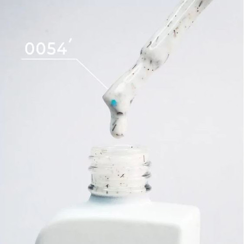 Baza hybrydowa DNKa Cover №0054 Sensation mleczna ze srebrnymi i niebieskimi płatkami 12 ml - Фото №2