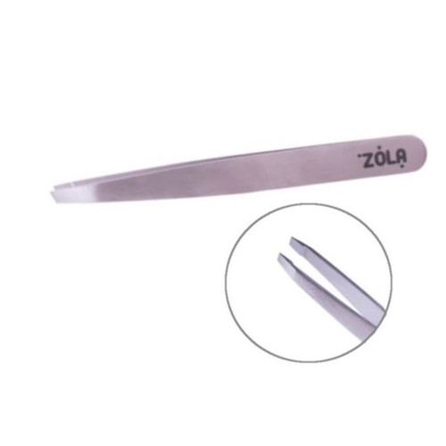 Пинцет для бровей Zola SILVER скошенные кромки