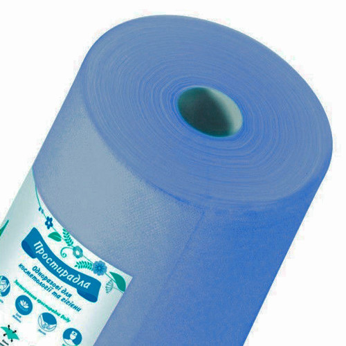Jednorazowe prześcieradło w rolce Panni Mlada spunbond niebieskie 0,8x100m - Фото №1