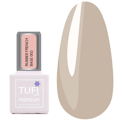 TUFI profi  PREMIUM  RUBBER FRENCH BASE 002 Coffee ice cream 15 ml - Фото №1