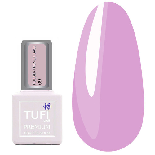 База TUFI profi PREMIUM Rubber French Base 009 холодная роза 15 мл - Фото №1