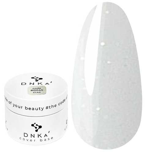 База для ногтей DNKa Cover Base №0045 Star молочный с блестками опал 30 мл (DNKA0045-30) - Фото №1