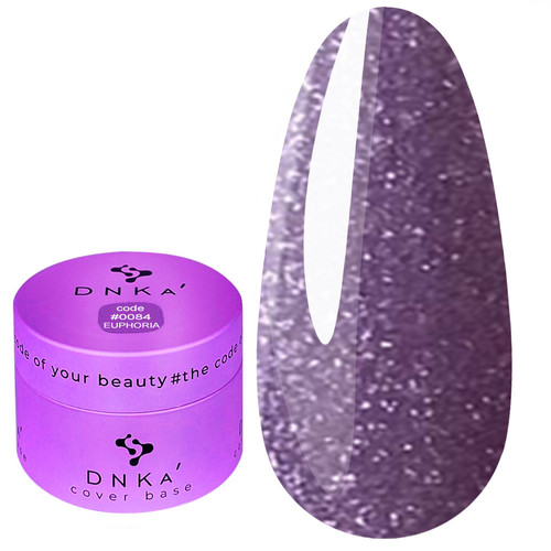 База для ногтей DNKa Cover Base №0084 Euphoria нежно-сиреневый светоотражающий 30 мл (DNKA0084-30) - Фото №1