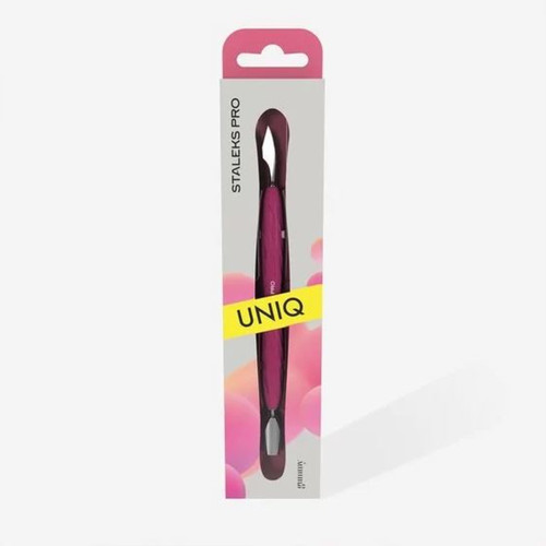 Лопатка STALEKS маникюрная с силиконовой ручкой UNIQ 10 TYPE 3 пушер округлый узкий + топорик - Фото №3