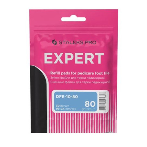 Zestaw wymiennych nasadek tarek do pedicure Staleks PRO EXPERT 10, ziarnistość 80 (30 szt.) - Фото №1