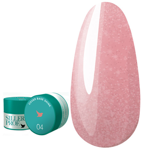 Base SILLER Cover Shine №04 dark pink with glitter 30 ml (u0000003193) - Фото №1