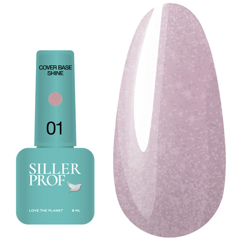 Base SILLER Cover Shine №01 soft pink with glitter 8 ml (u0000002632) - Фото №1