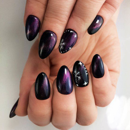 Manicure cat's eye (for winter)