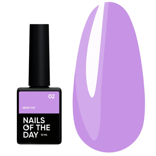 Top hybrydowy NAILSOFTHEDAY Neon top 02 fioletowy, 10 ml - Фото №1