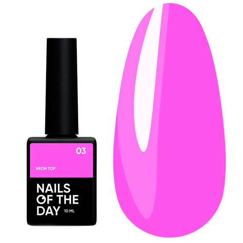 Top hybrydowy NAILSOFTHEDAY Neon top 03 różowy, 10 ml - Фото №1