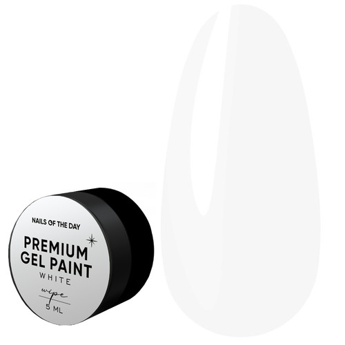 Farba żelowa NAILSOFTHEDAY Premium gel paint White wipe, 5 ml - Фото №1