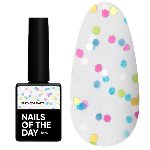 Top hybrydowy NAILSOFTHEDAY Party top matte, 10 ml - Фото №1