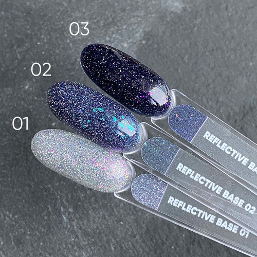 Base NAILSOFTHENIGHT Reflective base 01 silver and pink glitters, 10 ml - Фото №2