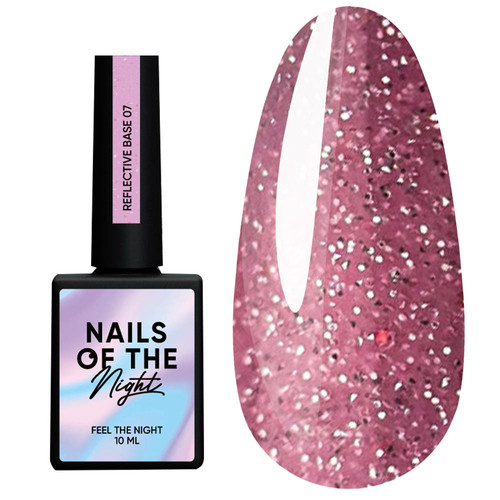 Base NAILSOFTHENIGHT Reflective base 07 hot pink, 10 ml - Фото №1
