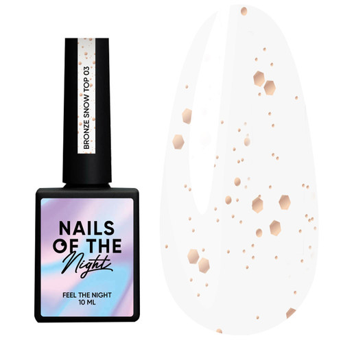 Тоp hybrydowy NAILSOFTHENIGHT Bronze Snow top 03, 10 ml - Фото №1