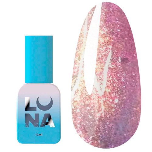Гель-лак LUNA №201 розовый с шиммером, с эффектом втирки 13 мл (047-2750-0551) - Фото №1